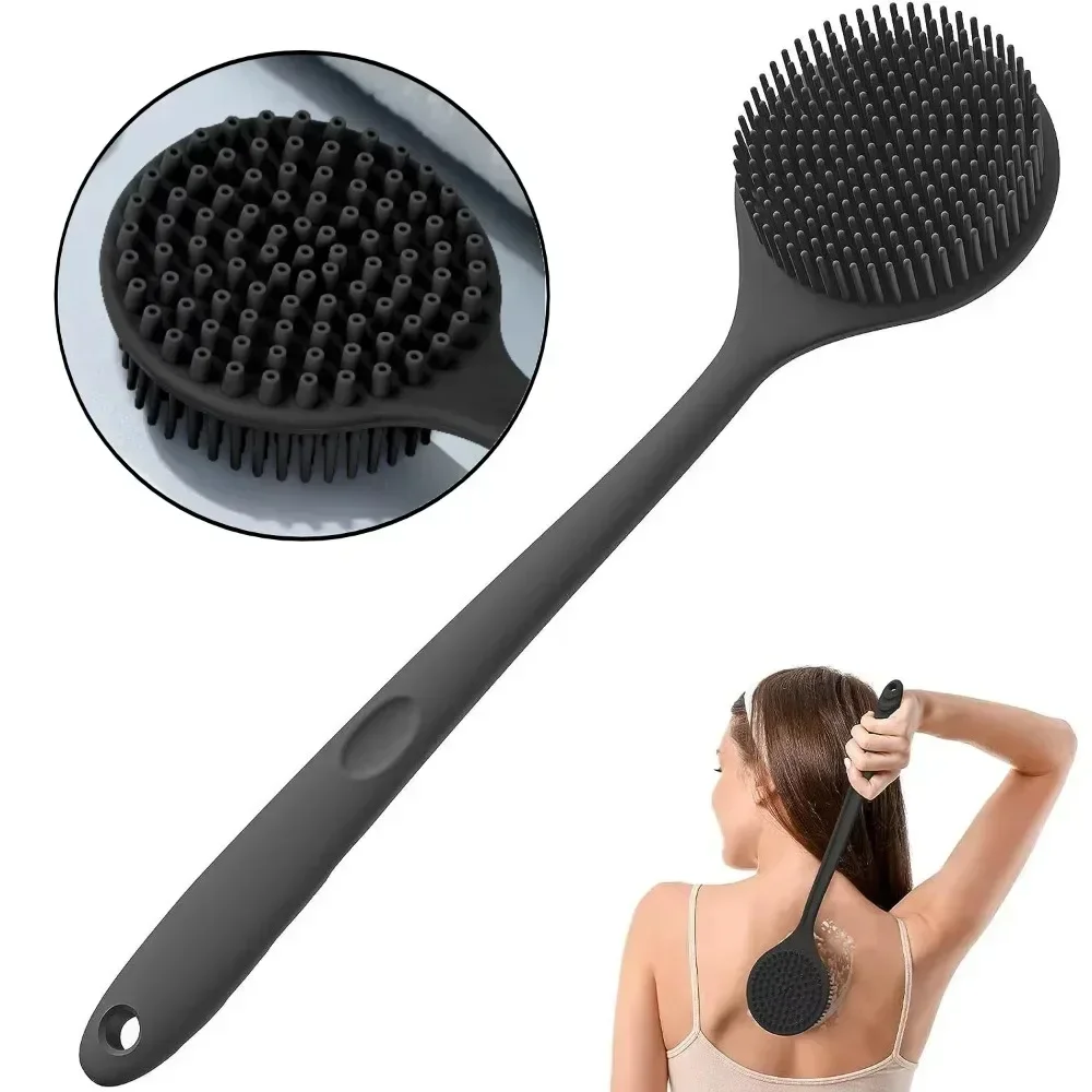 Skincare B Erl - ซิลิโคนยาวแปรงอาบน้ํา Soft Haired ขี้เกียจ Bath เครื่องมือกลับ