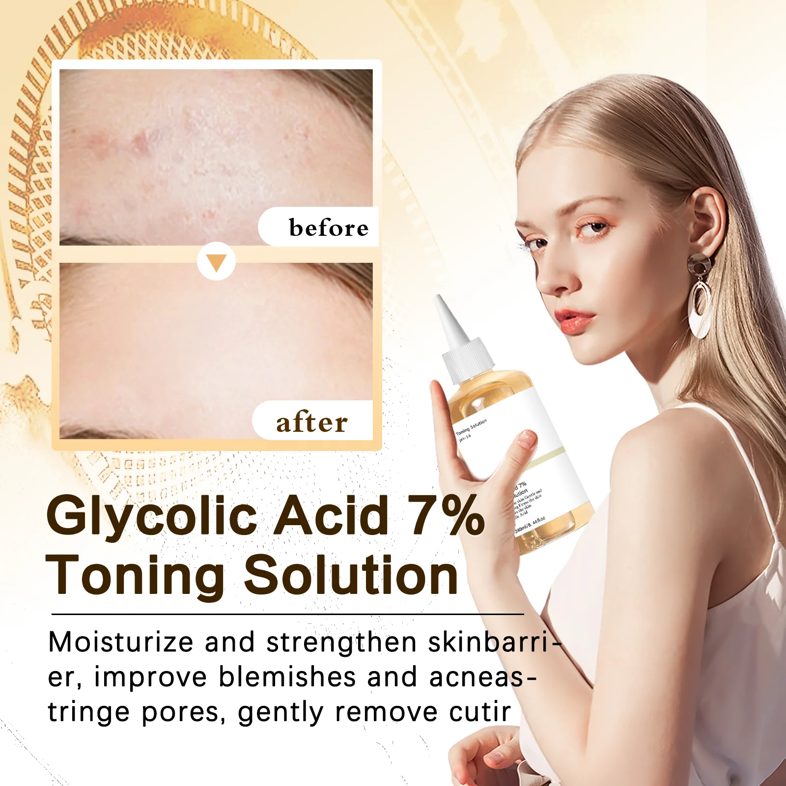 โทนเนอร์กรดไกลโคลิก 7% 240 มล. - Lactic Acid Toner บทวิจารณ์และราคา