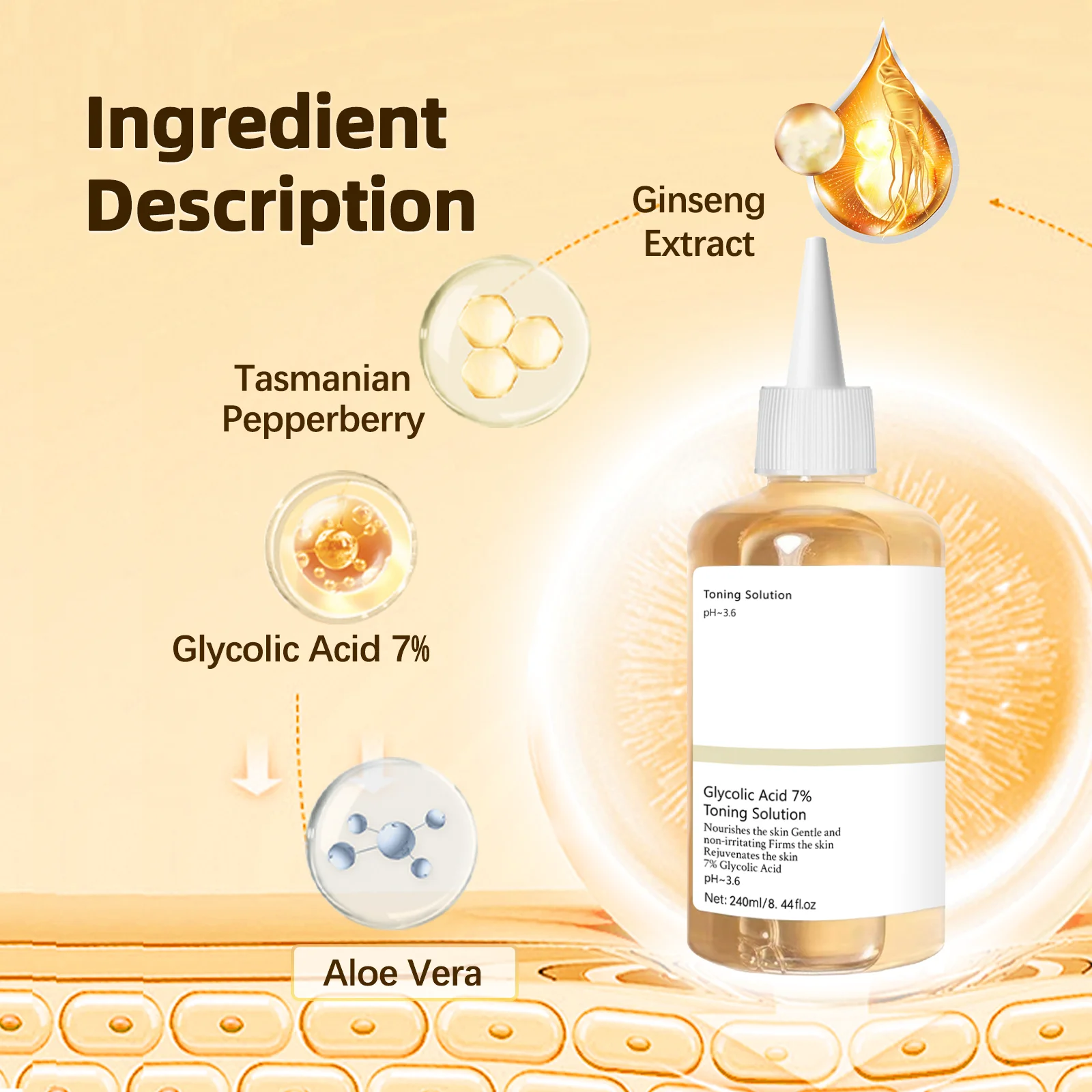 โทนเนอร์กรดไกลโคลิก 7% 240 มล. - Lactic Acid Toner บทวิจารณ์และราคา