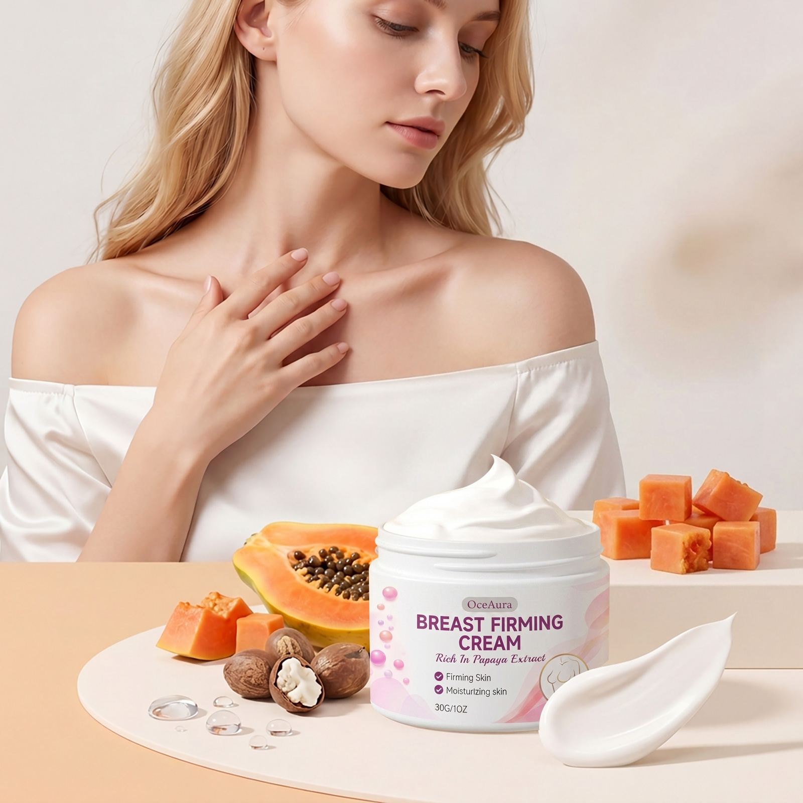 ครีมบำรุงหน้าอกสารสกัดมะละกอ ช - Skincare Moisturizer บทวิจารณ์และราคา