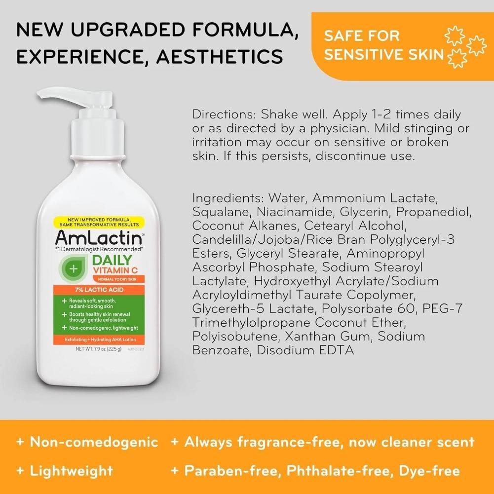 โลชั่นบำรุงผิวกาย Amlactin Rap - Lactic Acid Toner บทวิจารณ์และราคา