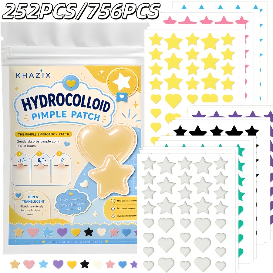 7 สี, 252 ชิ้น/756 ชิ้น แผ่นแป - Hydrocolloid Acne Patch บทวิจารณ์และราคา
