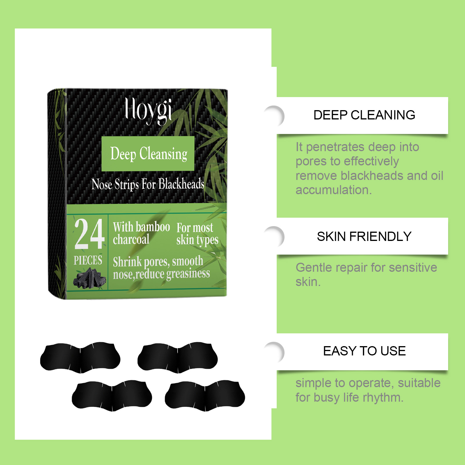 แผ่นแปะจมูกถ่านไม้ไผ่สำหรับสิว - Charcoal Pore Strip บทวิจารณ์และราคา