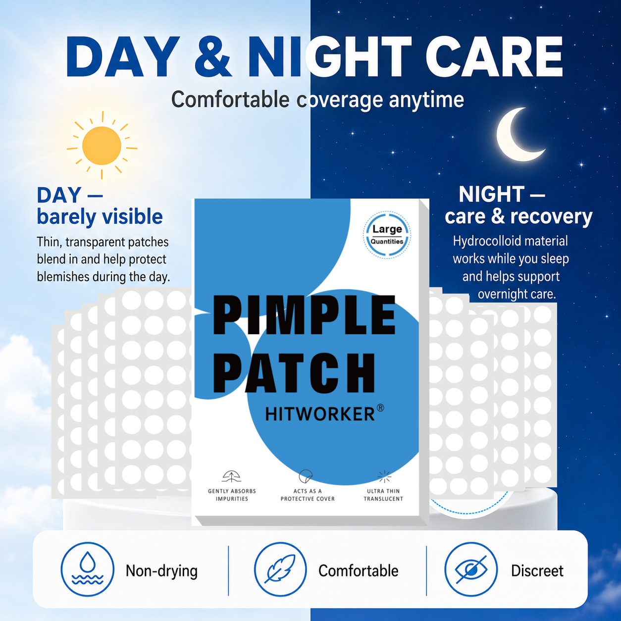 แผ่นแปะสิวไฮโดรคอลลอยด์ 800 ชิ - Hydrocolloid Acne Patch บทวิจารณ์และราคา