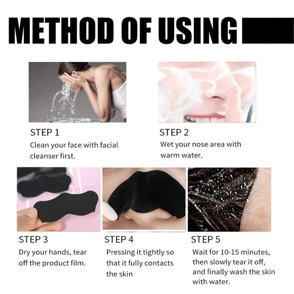 แผ่นลอกสิวเสี้ยนแบบลึก 10 ชิ้น - Charcoal Pore Strip บทวิจารณ์และราคา